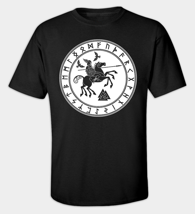 Maglietta Odino che cavalca Sleipnir