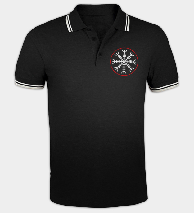 Maglietta Polo ricamata Ægishjálmur