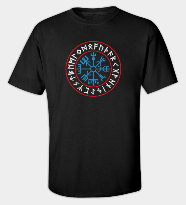 Maglietta ricamata Vegvisir runico