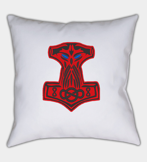 Fodera per cuscino ricamata Mjolnir