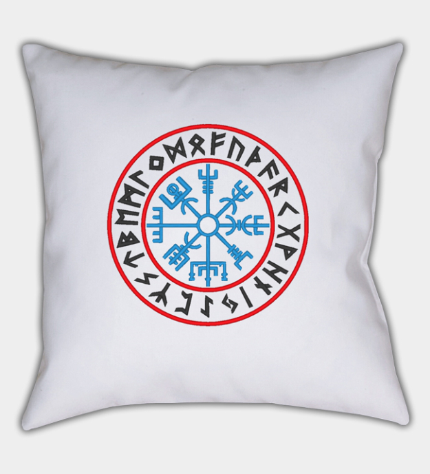 Fodera per cuscino ricamata Vegvisir