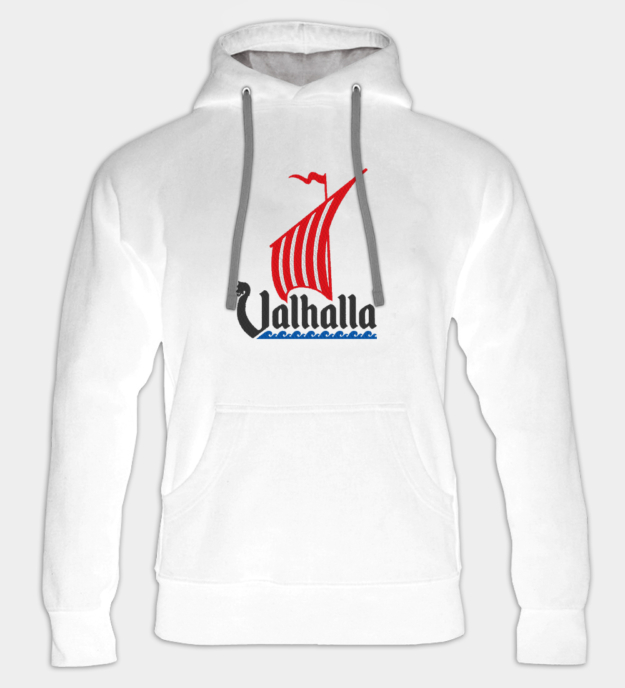 Felpa con cappuccio ricamata Nave Drago Vichinga