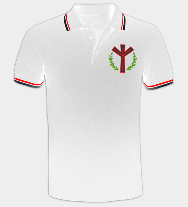 Maglietta polo ricamata Runa Algiz