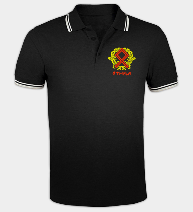 Maglietta polo ricamata Runa Othala