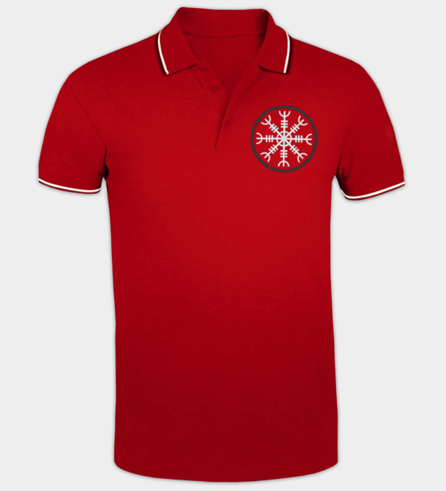 Maglietta polo ricamata Elmo dell'Orrore