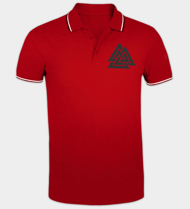 Maglietta polo ricamata Valknut